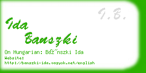 ida banszki business card